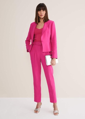 Phase Eight Adria Belted Cigarettes Trousers Pink USA | 0471835-QE